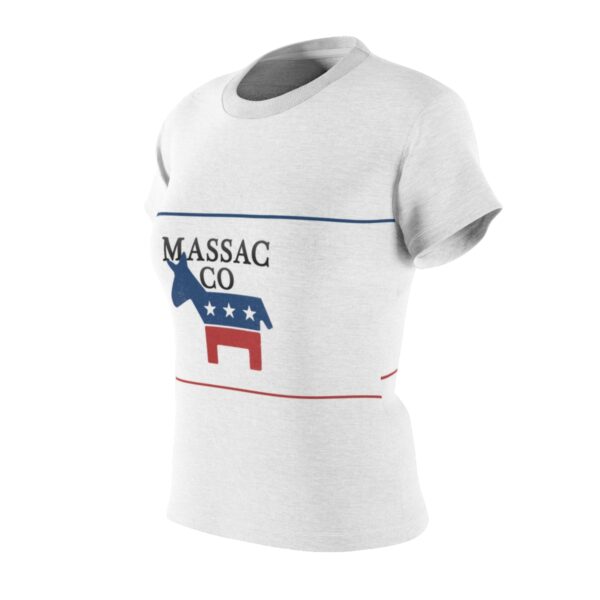 White Women's Cut & Sew Tee with Massac County Logo - Image 2