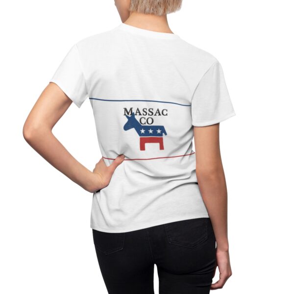 White Women's Cut & Sew Tee with Massac County Logo - Image 5