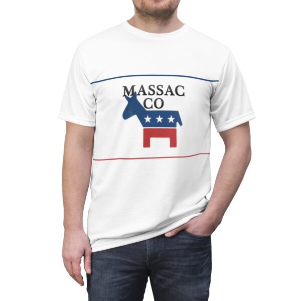 White Unisex Cut & Sew Tee with Massac Co Logo - Image 5