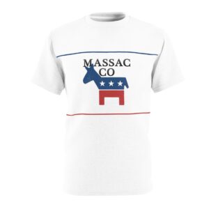 White Unisex Cut & Sew Tee with Massac Co Logo