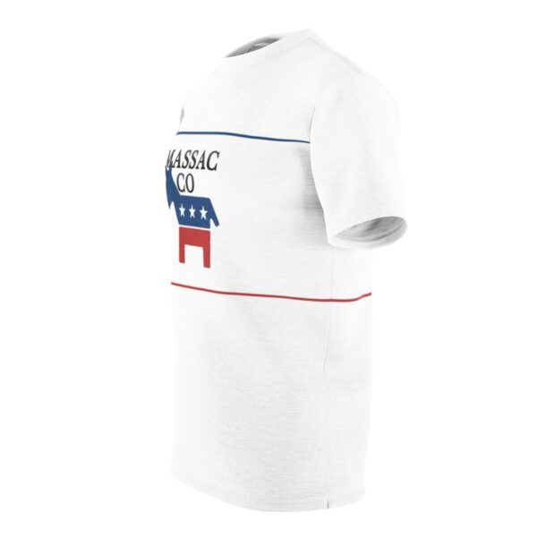 White Unisex Cut & Sew Tee with Massac Co Logo - Image 3